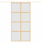 Porta Scorrevole Oro 102,5x205 Vetro Smerigliato ESG Alluminio