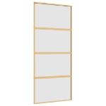Porta Scorrevole Dorata 90x205 Vetro Smerigliato ESG Alluminio