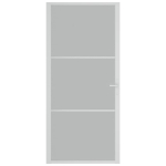 Porta Interna 93x201,5 cm Bianco Opaco Vetro e Alluminio