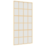 Porta Scorrevole Oro 102,5x205 Vetro Smerigliato ESG Alluminio
