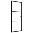 Porta da Interno ESG Vetro e Alluminio 83x201,5 cm Nera