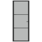 Porta Interna 83x201,5 cm Nero Opaco Vetro e Alluminio