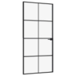 Porta Interna Nera 93x201,5cm Vetro Temperato Alluminio Sottile