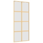 Porta Scorrevole Dorata 90x205 Vetro Smerigliato ESG Alluminio
