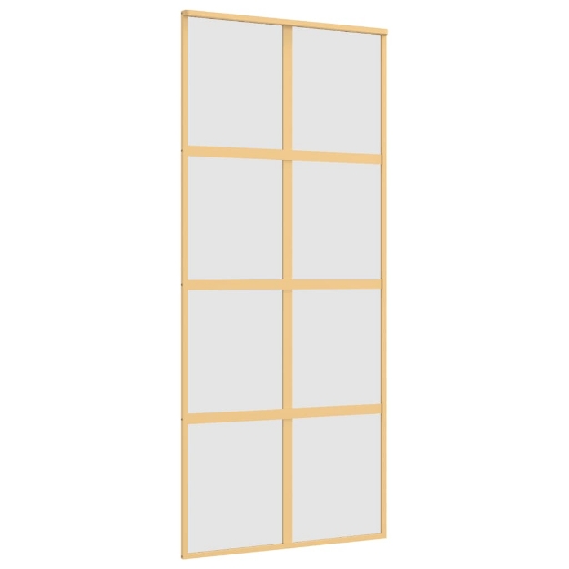 Porta Scorrevole Dorata 90x205 Vetro Smerigliato ESG Alluminio