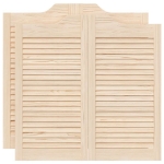 Porte a Battente 2-Paio Design a Lamelle 80x80 cm Legno di Pino