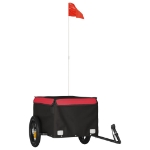 Rimorchio da Bici Nero e Rosso 30 kg in Ferro