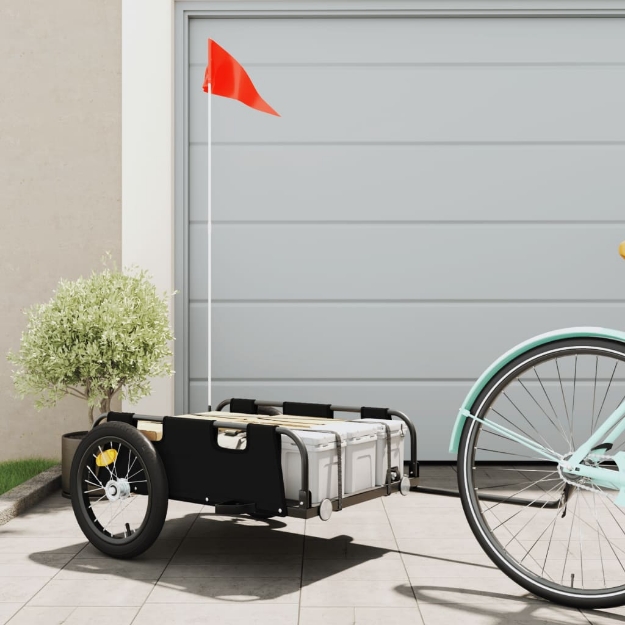 Rimorchio da Bici Nero Oxford e Ferro