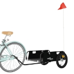 Rimorchio da Bici Nero Oxford e Ferro