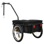 Rimorchio Bici/Carrello Manuale 155x60x83 cm in Acciaio Nero