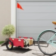 Rimorchio da Bici Rosso Oxford e Ferro