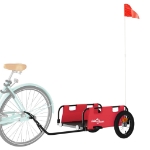 Rimorchio da Bici Rosso Oxford e Ferro