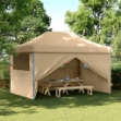 Tendone per Feste Pieghevole Pop-Up con 4 Pareti Beige
