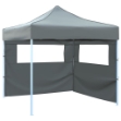Tendone per Feste Pieghevole Pop-Up con 2 Pareti 3x3m Antracite