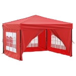 Tenda per Feste Pieghevole con Pareti Laterali Rosso 3x3 m