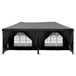 Tenda per Feste Pieghevole con Pareti Laterali Nero 3x6 m