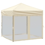 Tenda per Feste Pieghevole con Pareti Laterali Crema 2x2 m