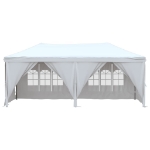 Tenda per Feste Pieghevole con Pareti Laterali Bianco 3x6 m