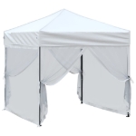 Tenda per Feste Pieghevole con Pareti Laterali Bianco 2x2 m