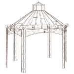 Padiglione da Giardino Marrone Anticato 400x258x378 cm in Ferro