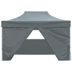 Gazebo Professionale Pieghevole 4 Pareti 3x4m Acciaio Antracite