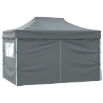 Gazebo Professionale Pieghevole 4 Pareti 3x4m Acciaio Antracite