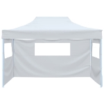 Gazebo Professionale Pieghevole 3 Pareti 3x4m Acciaio Bianco