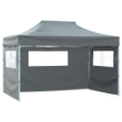 Gazebo Professionale Pieghevole 3 Pareti 3x4m Acciaio Antracite