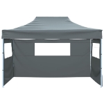 Gazebo Professionale Pieghevole 3 Pareti 3x4m Acciaio Antracite