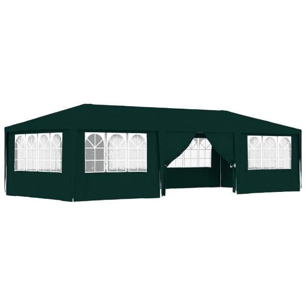 Gazebo Professionale con Pareti 4x9 m Verde 90 g/m²