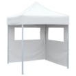 Gazebo Pieghevole Professionale 2 Pareti 2x2m Acciaio Bianco
