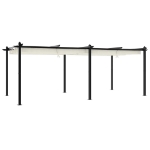Gazebo da Giardino con Tetto Retrattile Crema 3x6m in Alluminio