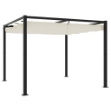 Gazebo da Giardino con Tetto Retrattile Crema 3x3m in Acciaio