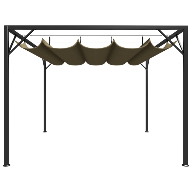 Gazebo da Giardino con Tetto Retrattile 3x3 m Talpa 180 g/m²