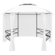 Gazebo da Giardino con Tende 360x312x265 cm Bianco 180 g/m²