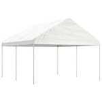 Gazebo con Tetto Bianco 4,46x4,08x3,22 m in Polietilene