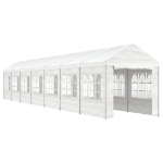 Gazebo con Tetto Bianco 15,61x2,28x2,69 m in Polietilene