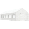 Gazebo con Tetto Bianco 11,15x4,08x3,22 m in Polietilene
