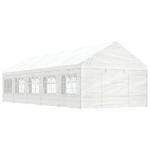 Gazebo con Tetto Bianco 11,15x4,08x3,22 m in Polietilene