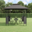 Gazebo con Tetto Antracite 300x300x270 cm Acciaio