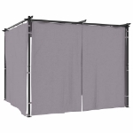 Gazebo con Tende 3x3 m Antracite in Acciaio