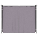 Gazebo con Tende 3x3 m Antracite in Acciaio