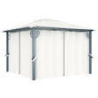 Gazebo con Tenda 300 x 300 cm Crema Alluminio