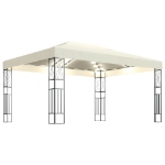 Gazebo con Stringa di Luci LED 3x4 m in Tessuto Crema