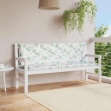 Cuscini Panca Giardino 2 pz Motivo a Foglie 150x50x7 cm Tessuto