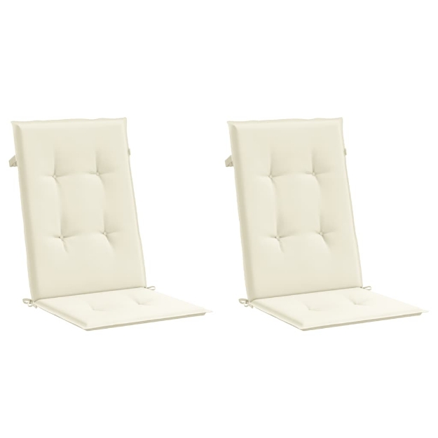 Cuscini per Sedie 2 pz Crema 120x50x3 cm in Tessuto