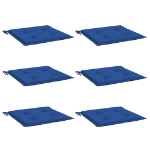 Cuscini per Sedia 6 pz Blu Reale 40x40x3 cm in Tessuto Oxford