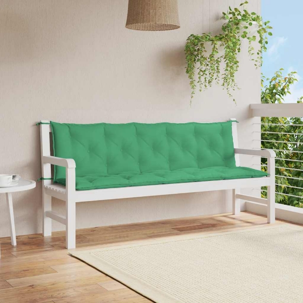 Cuscino per Panca Verde 180x(50+50)x7 cm in Tessuto Oxford