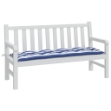 Cuscino per Panca Bianco e Blu 150x50x7 cm in Tessuto Oxford
