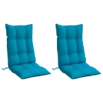 Cuscini Sedia con Schienale Alto 2 pz Blu Chiaro Tessuto Oxford